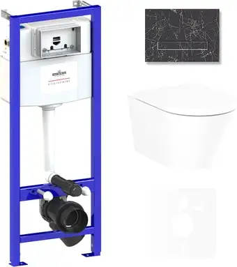 Унитаз Lavinia Boho Relfix Biore Rimless 6 в 1 75110184 (greek black иск. камень) - изображение в каталоге