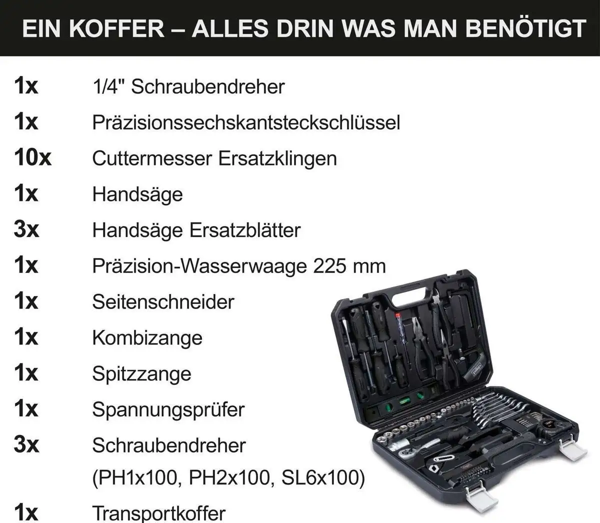 Набор домашнего мастера Scheppach WZB120-BE 58093069944 (97 предметов) – фото товара