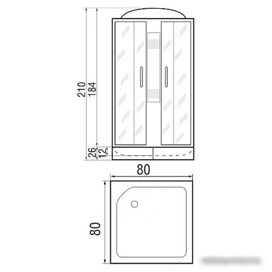 Душевая кабина River Quadro 80/24 МТ - фото товара