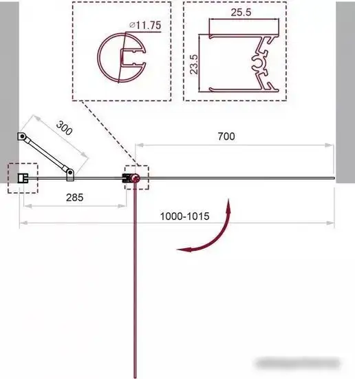 Стеклянная шторка для ванны BelBagno UNO-V-11-100/150-C-Cr – фото товара