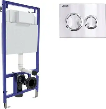 Инсталляция для унитаза Visam Slim 525 с кнопкой O3 EX-040263 (хром глянец) - изображение в каталоге