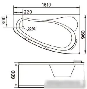 Ванна Gemy G9046 B R 161x96 - фото товара