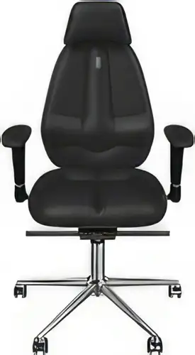 Кресло Kulik System Classic (азур, черный с подголовником) – изображение в каталоге