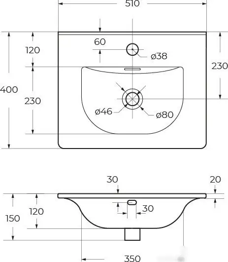 Умывальник BelBagno BB-8099-3-50 - фото товара