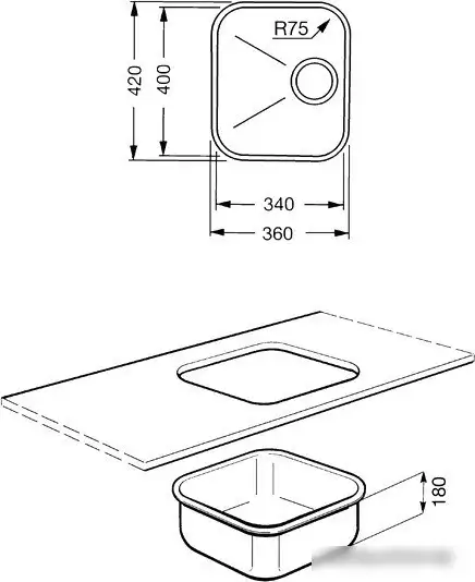 Кухонная мойка Smeg UM34 - фото товара