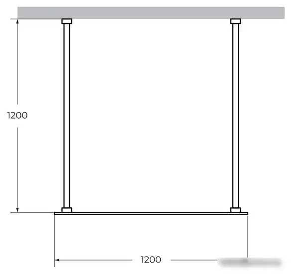 Душевая стенка Cezares LIBERTA-L-2-120-120-C-NERO - фото товара