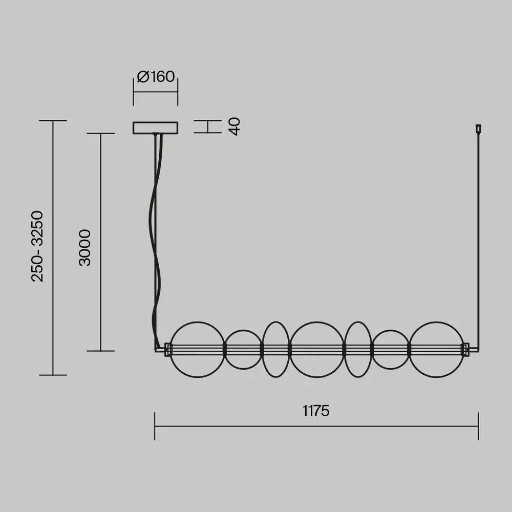 Подвесная люстра Maytoni Futuro MOD307PL-L40B3K – фото товара