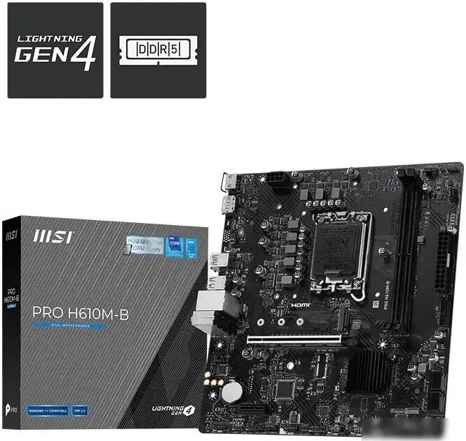 Материнская плата MSI PRO H610M-B – фото товара