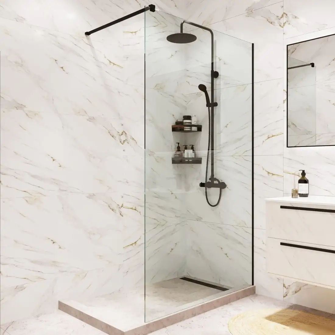 Душевая стенка Benetto BEN-602 BLC 110x200 - фото товара