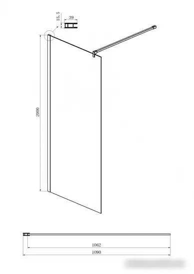 Душевая стенка Ambassador Walk-In 15034126 110 - фото товара