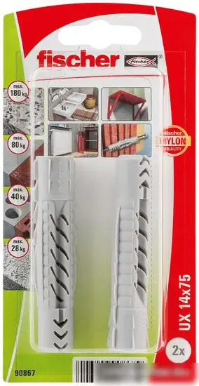 Дюбель универсальный Fischer UX 14X75 K NV 90867 (2 шт) – фото товара