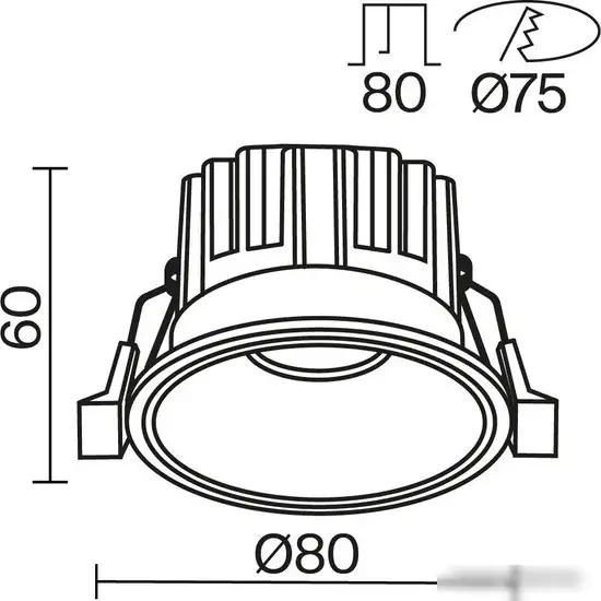 Точечный светильник Maytoni Round DL058-12W-DTW-B – фото товара