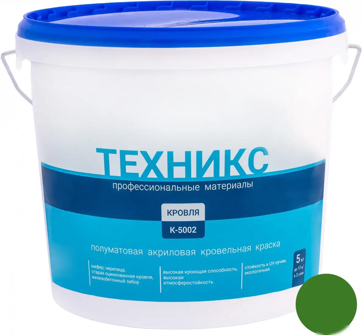 Краска Техникс Для кровли К-5002 5 кг (зеленый)