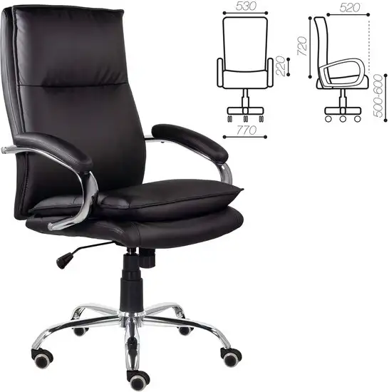 Кресло Brabix Premium Cuba EX-542 (экокожа/черный) – фото товара