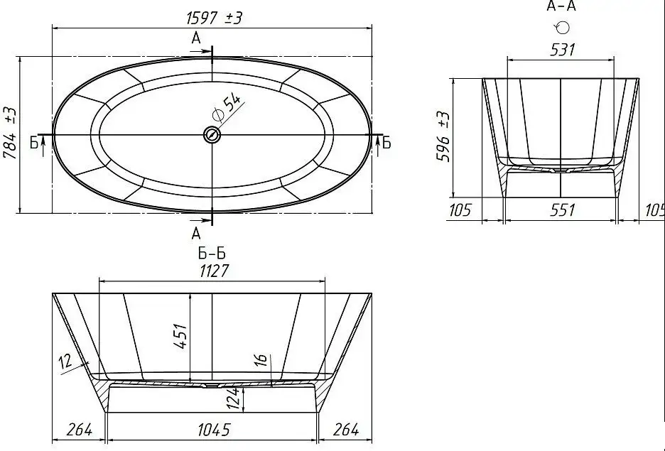 Ванна Belux Дубай ВД-1600 (белый) - фото товара