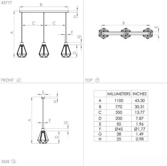 Подвесная люстра Eglo Adwickle 43777 – фото товара