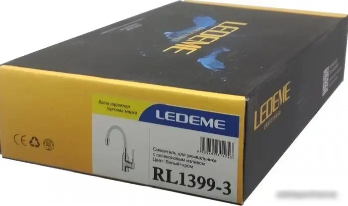 Смеситель Ledeme L1399-3 (хром/белый) - фото товара