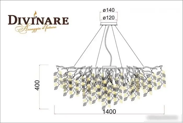 Подвесная люстра Divinare Salice 3136/01 SP-15 – фото товара