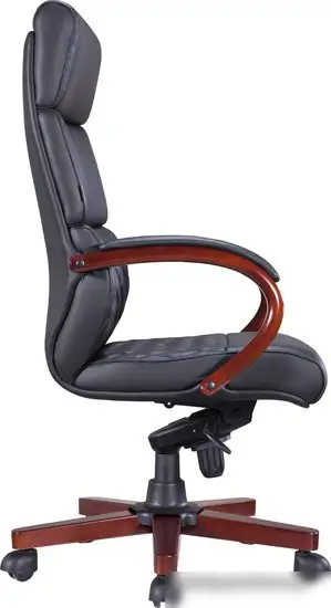 Кресло Everprof President Wood (экокожа, черный) – фото товара