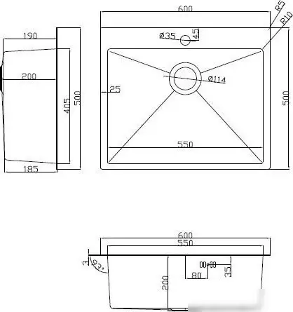 Кухонная мойка ARFEKA ECO AR 600*500 + cмеситель SIRIO BLACK PVD - фото товара