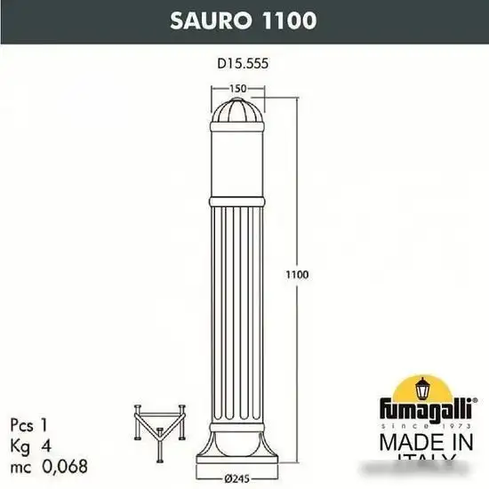 Садовый светильник Fumagalli Sauro FU_D15.555.000.LXF1R.FRA – фото товара