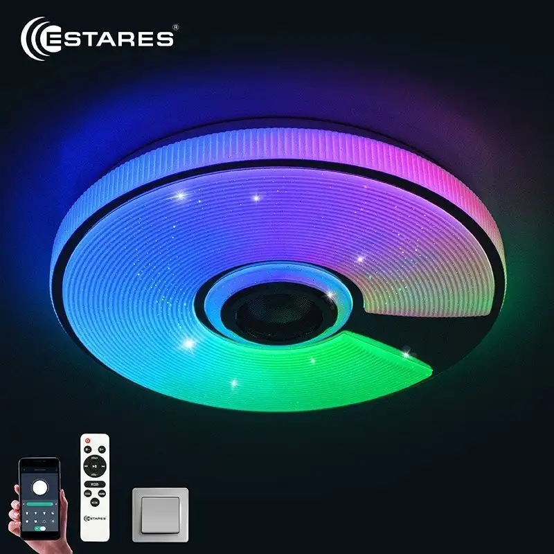 Припотолочная люстра Estares Song RGB 60W R-APP-380x70-WHITE/CHROME/SHINY-220-IP20 – фото товара