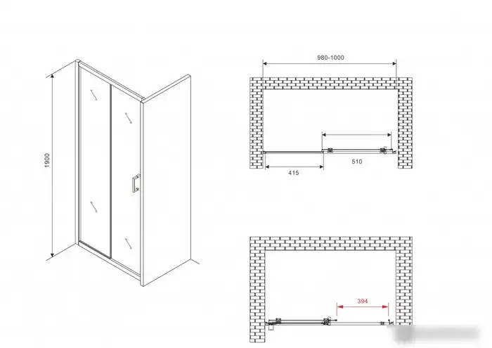 Душевая дверь Abber Schwarzer Diamant AG301005 - фото товара