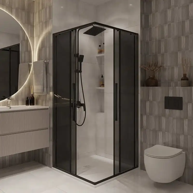 Душевой уголок Niagara NG-2822-34BLACK 80x80x195 (черный матовый/тонированное стекло) - фото товара