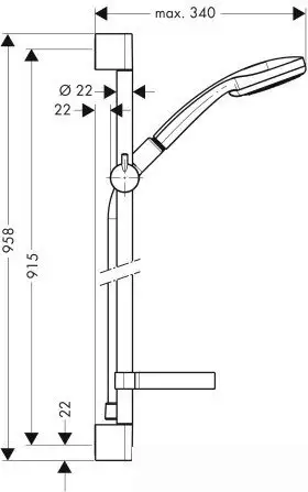Душевой гарнитур Hansgrohe Croma 100 (27771000) - фото товара