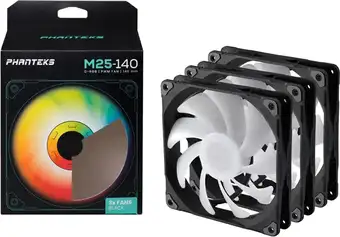Набор вентиляторов Phanteks M25-140 D-RGB PH-F140M25_DRGB_PWM_BK01_3P – изображение в каталоге