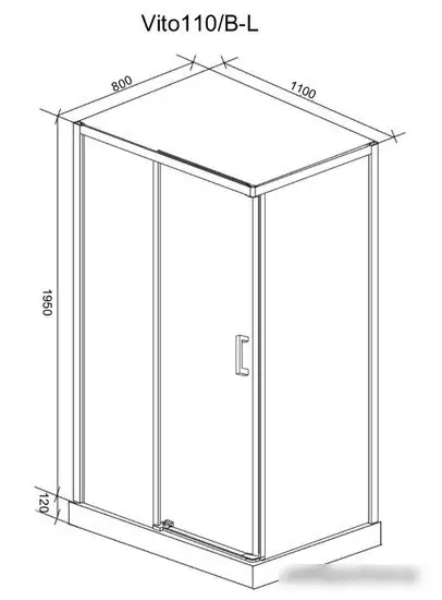 Душевой уголок Cerutti Spa VITO110B-L 80x110 - фото товара