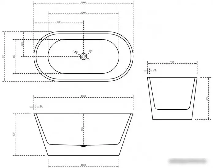Ванна Abber AB9203-1.4 140x70 - фото товара