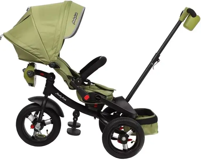 Детский велосипед Moby Kids Leader 360° 12x10 AIR (оливковый) – фото товара