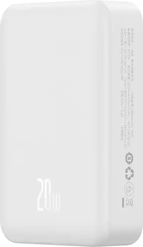 Внешний аккумулятор Baseus Magnetic Mini Wireless Fast Charge Power Bank 20W 20000mAh (белый)