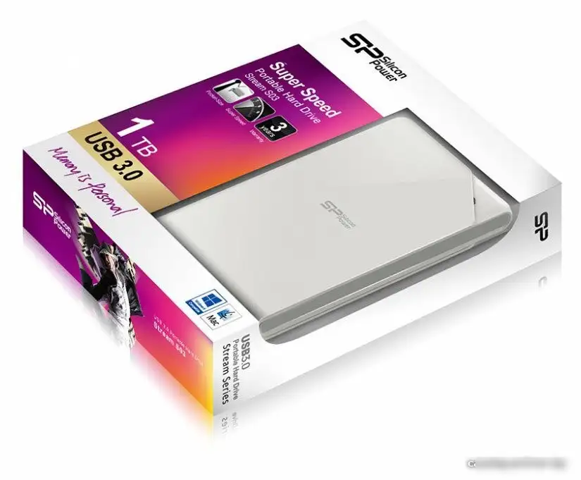 Внешний накопитель Silicon-Power Stream S03 1TB White (SP010TBPHDS03S3W) – фото товара