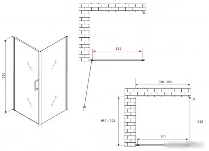 Душевой уголок Abber AG04100M-S100M - фото товара