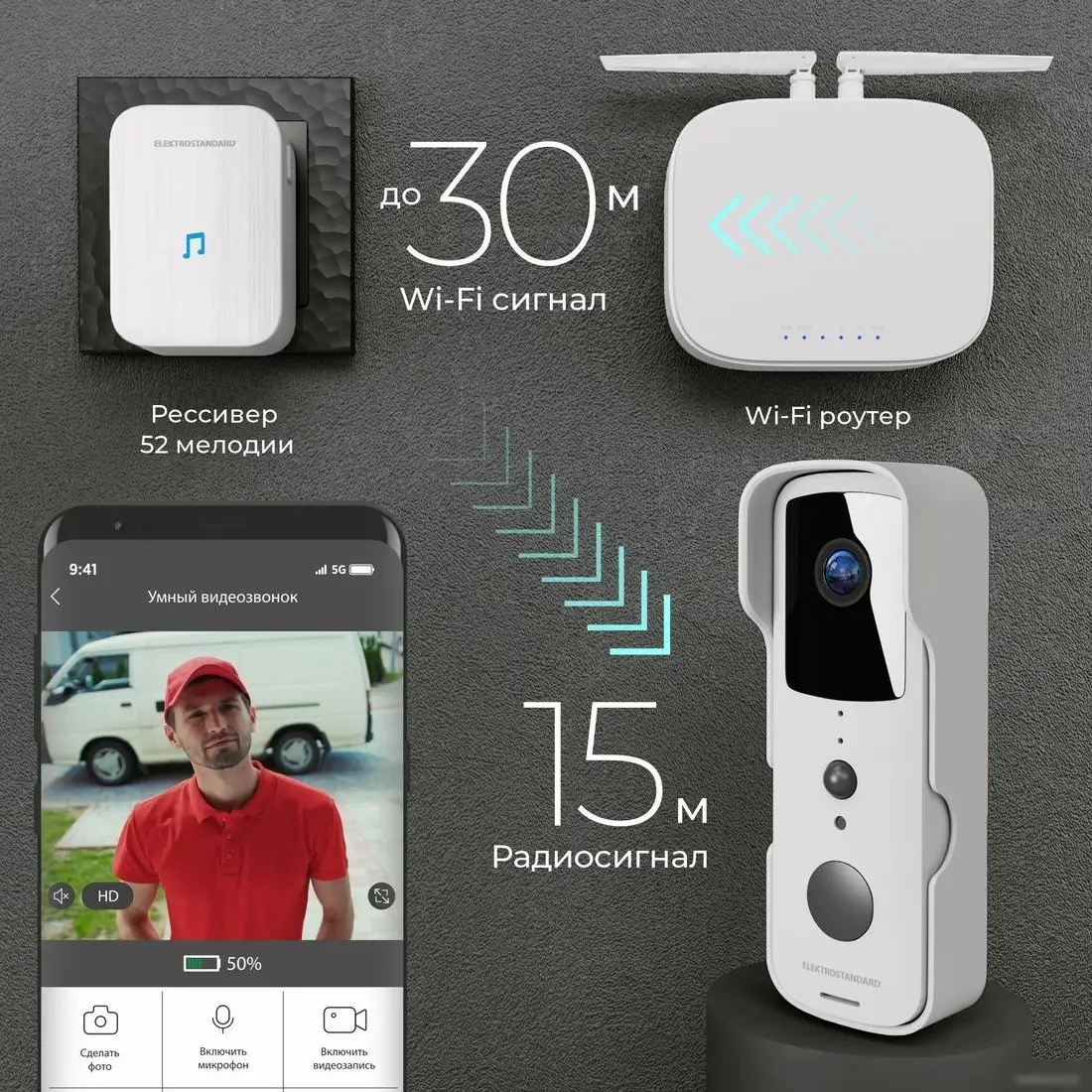 Дверной звонок Elektrostandard 76105/00 (белый) – фото товара