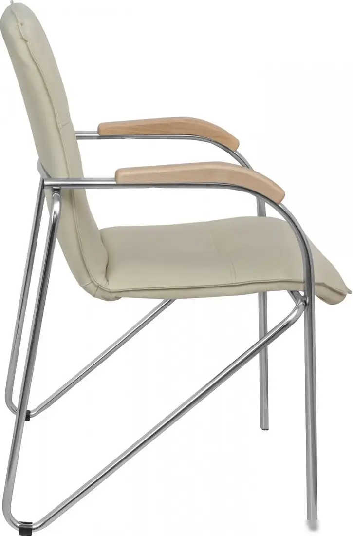 Офисный стул AksHome Samba (Pegasso крем/подлокотники дерево светлое) – фото товара