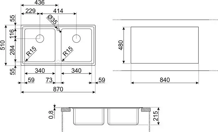 Кухонная мойка Smeg LFT862 - фото товара