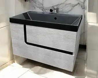 Garda Тумба под умывальник Lazio 80н_700 29.80н.700.PVC (дуб темный/черный) – изображение в каталоге