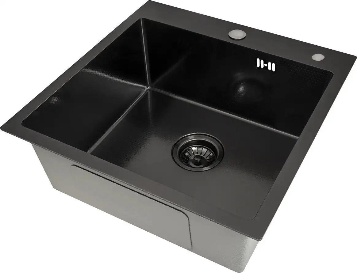 Кухонная мойка Basic CL DS Decor 50x50 (черный, коландер, дозатор) - фото товара
