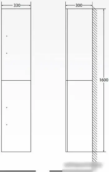 BelBagno Шкаф-пенал Aurora-1600-2A-SC-PB-P-R (правый, pietra bianca) – фото товара
