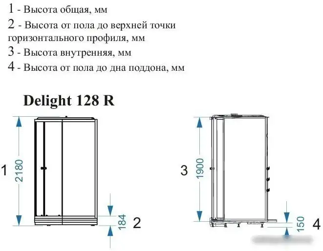 Душевая кабина Domani-Spa Delight 128 120x80 R (сатин-матированное стекло/белый) - фото товара