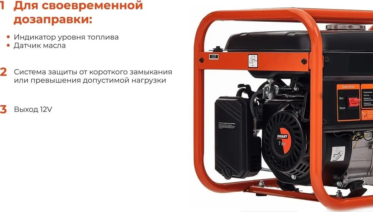 Бензиновый генератор Gigant GGL-3300 – фото товара