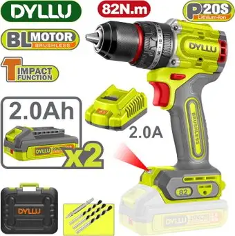 Ударная дрель-шуруповерт Dyllu DTCDP8285 (с 2-мя АКБ, кейс) – изображение в каталоге