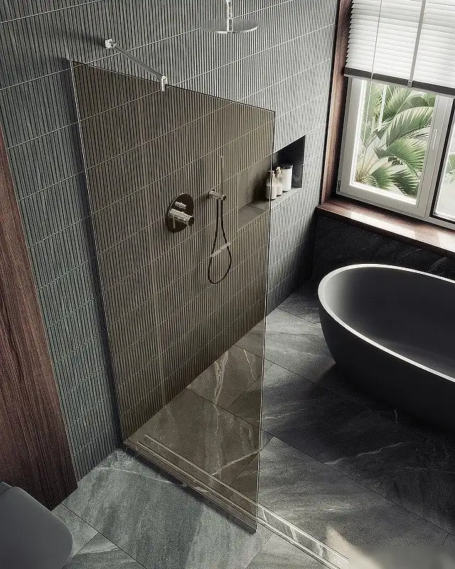 Душевая стенка MaybahGlass 119x195 MGD-684-4у (бронзовое стекло/хром глянцевый) - фото товара