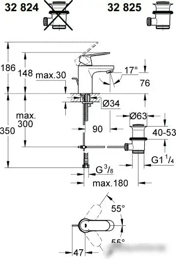 Смеситель Grohe Eurosmart Cosmopolitan 32824000 - фото товара