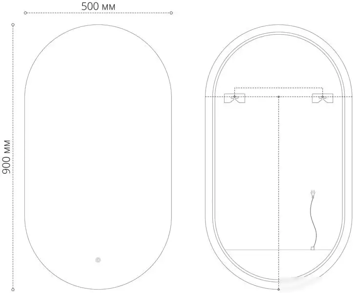 Grossman Зеркало Nero-промо LED 245090 (с сенсорным выключателем) – фото товара