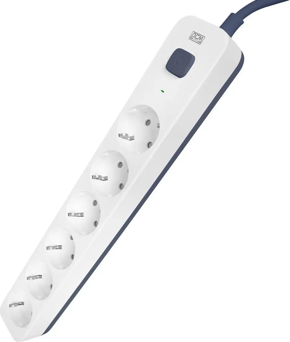 Стабилизатор Powercom SP-06W (5м, 6 розеток, белый/серый) – фото товара
