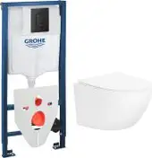 Унитаз подвесной Lauter Sulzdorf + GROHE Solido 38811KF0 + панель GROHE 37131000 (белый с микролифтом) - изображение в каталоге